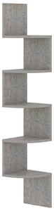 Wall Corner Shelf Concrete Grey 19x19x123 cm Engineered Wood