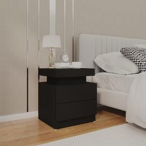 Bedside Cabinet Black 45x35x52 cm Chipboard