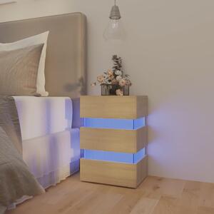 LED Bedside Cabinet Sonoma Oak 45x35x67 cm Engineered Wood