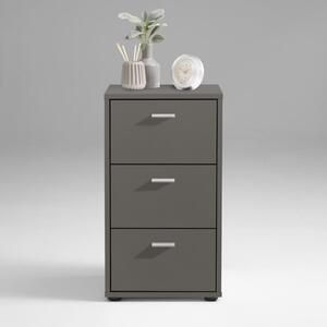 FMD Bedside Cabinet with 3 Drawers Lava Grey
