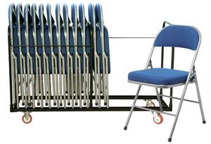 Deluxe Folding Chair Bundle Deal (18 Chairs & 1 Trolley), Grey