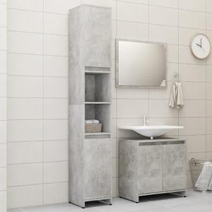 3 Piece Bathroom Furniture Set Concrete Grey Chipboard