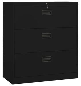 Filing Cabinet Black 90x46x103 cm Steel