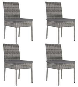 Garden Dining Chairs 4 pcs Poly Rattan Grey