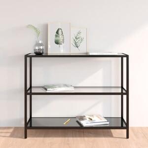 Console Table Transparent and Black 100x36x90 cm Tempered Glass
