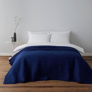 Channel Stitch Blue Bedspread Blue