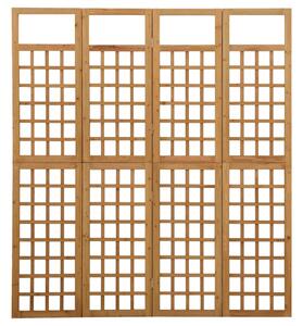 4-Panel Room Divider/Trellis Solid Fir Wood 161x180 cm