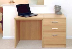Small Office Desk Set With 2 Standard Drawers & 1 Filing Drawer (Classic Oak)