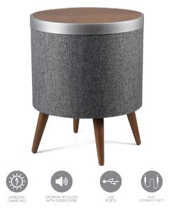 Zain Smart Side Table Grey and Brown