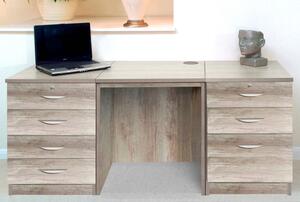 Small Office Desk Set With 4+3 Drawers (Grey Nebraska)