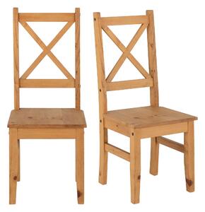 Salvador Set of 2 Dining Chairs, Pine Brown