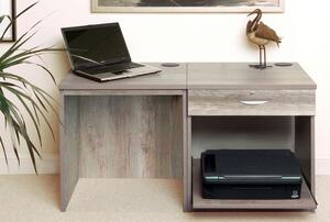 Small Office Desk Set With Single Drawer & Printer Shelf (Grey Nebraska)