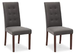 Madrid Set of 2 Dining Chairs, Grey Velvet Grey