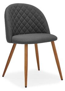 Astrid Dining Chair, Flatweave Fabric Dark Grey