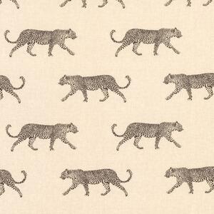By the Metre Leopard Natural Oil Cloth Brown