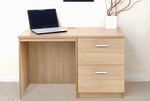Small Office Desk Set With 2 Drawer Filing Cabinet (Sandstone)
