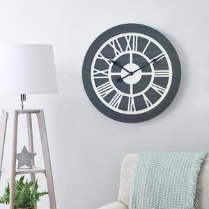 Wooden 60cm Wall Clock Grey Grey