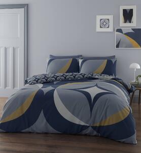 Catherine Lansfield Carston Geo Duvet Cover and Pillowcase Set Navy