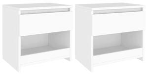Bedside Cabinets 2 pcs White 40x30x39 cm Engineered Wood