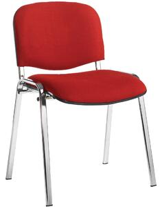 Pack Of 4 Chrome Frame Conference Chairs, Burgundy