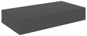 Floating Wall Shelf with Drawer Black 48x25x8 cm