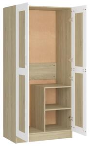 Wardrobe White and Sonoma Oak 82.5x51.5x180 cm Engineered Wood