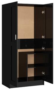 Wardrobe High Gloss Black 82.5x51.5x180 cm Engineered Wood