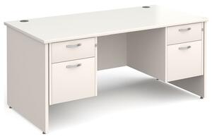 Tully Panel End Rectangular Desk 2+2 Drawers, 160wx80dx73h (cm), White