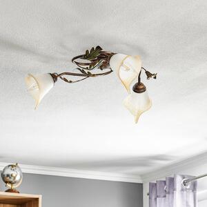 Quercia ceiling lamp 3-bulb cream/bronze/green