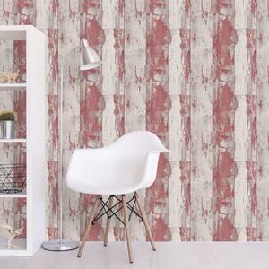 DUTCH WALLCOVERINGS Wallpaper Wood Red and Beige