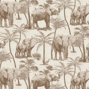 DUTCH WALLCOVERINGS Wallpaper Elephant Grove Beige