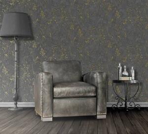 DUTCH WALLCOVERINGS Wallpaper Marble Black and Gold