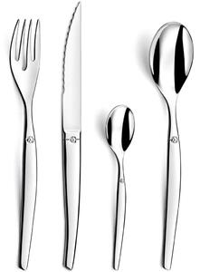 Lou Laguiole 24 Piece Cutlery Set Jet Mirror Silver