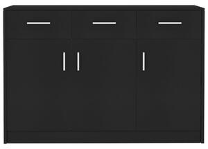 Sideboard Black 110x30x75 cm Engineered Wood