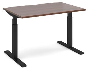 Ascend Deluxe Sit & Stand Single Desk, 120wx80dx68-130h (cm), Black/Walnut