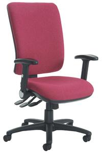 Polnoon Extra High Back Operator Chair With Folding Arms, Scuba