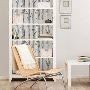 NuWallpaper Mountain Birch Grey Self Adhesive Wallpaper