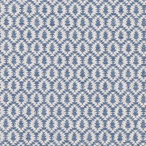 Samos Geometric Woven Fabric French Blue