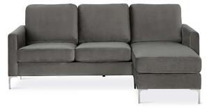 Chapman Velvet Reversible Corner Sofa Grey