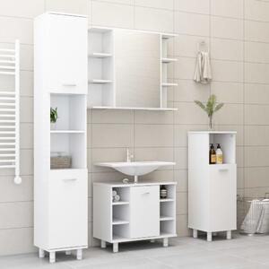 4 Piece Bathroom Furniture Set White Chipboard