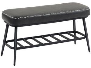 HOMCOM PU Leather Shoe Storage Bench - Charcoal Grey