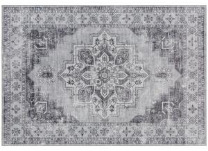 HOMCOM Vintage Area Rug, Non-Slip Washable Rug, Flannel Floor Carpet for Living Room, Bedroom, Dining Room, Home Office, 170 x 120 cm, Grey