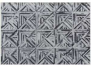 HOMCOM Modern Area Rug, Triangle Pattern Non-Slip Washable Rug, Chenille Floor Carpet for Living Room, Bedroom, Dining Room, Home Office, 170 x 120 cm, Black