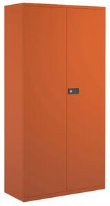 Bisley Economy Double Door Steel Cupboard, 4 Shelf - 91wx40dx197h (cm), Orange