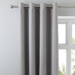 Tyla Silver Blackout Eyelet Curtains Silver