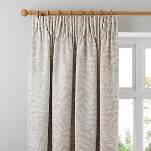 Alderly Natural Pencil Pleat Curtains Brown and White