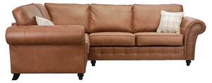 Oakland Soft Faux Leather Corner Sofa Brown