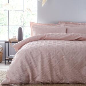 Parisa Geometric Blush Duvet Cover and Pillowcase Set Pink
