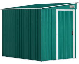 Outsunny 7 x 5ft Galvanised Metal Shed, with Sliding Door - Green