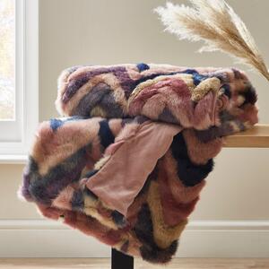 Eska Faux Fur Throw Pink/Blue
